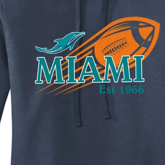 Miami Est 1966 Sports Team Athletic Novelty Dolphin Meaningful Gift Women's Pullover Hoodie