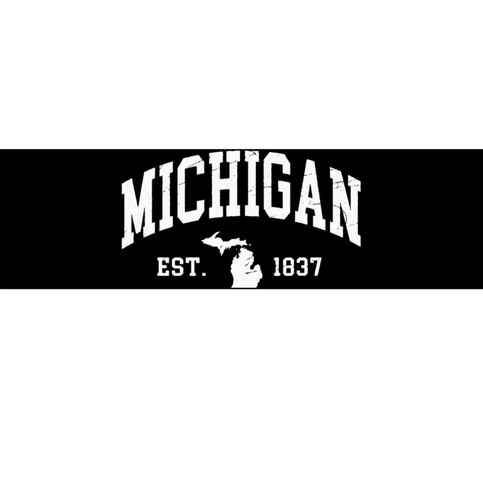 Michigan Est 1837 Distressed Worn Design Classic Bumper Sticker