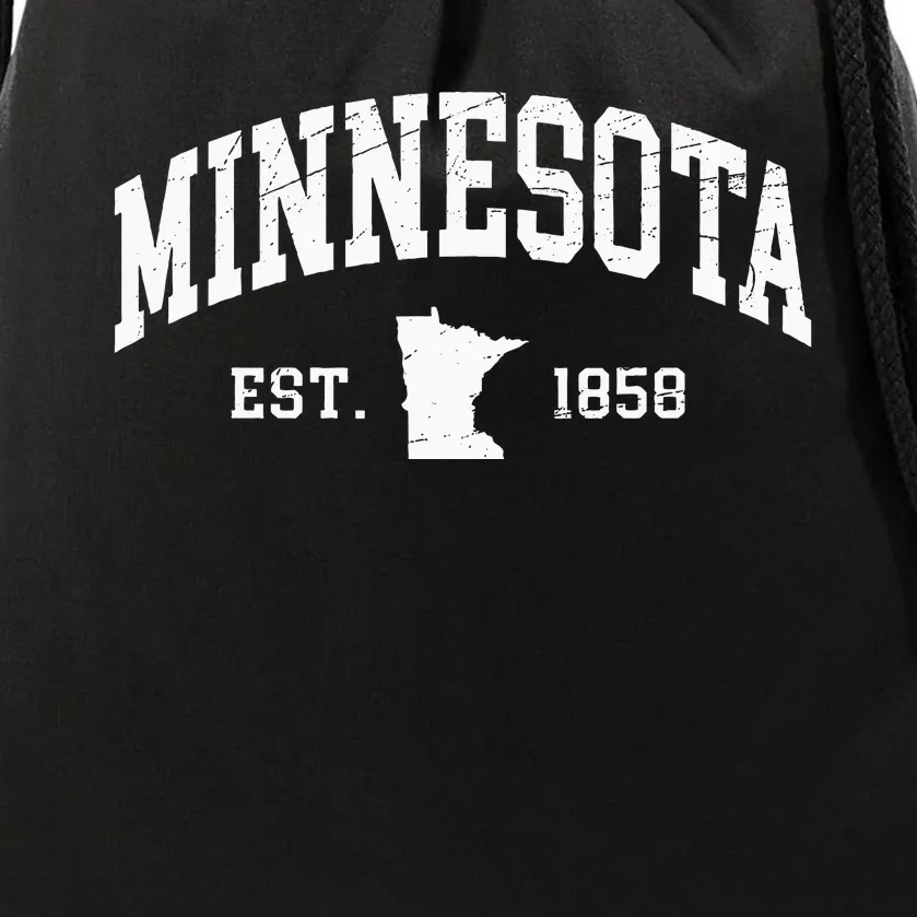 Minnesota Est. 1858 Distressed Worn Classic Drawstring Bag