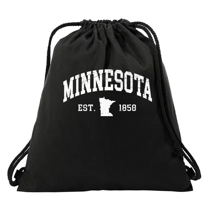 Minnesota Est. 1858 Distressed Worn Classic Drawstring Bag