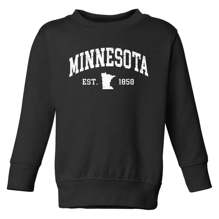 Minnesota Est. 1858 Distressed Worn Classic Toddler Sweatshirt