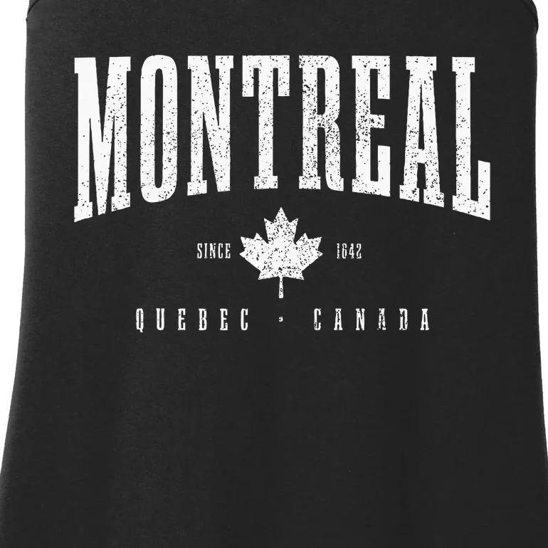 Montreal Est. 1642 Quebec Canada Maple Leaf Patriotic Pride Ladies Essential Tank