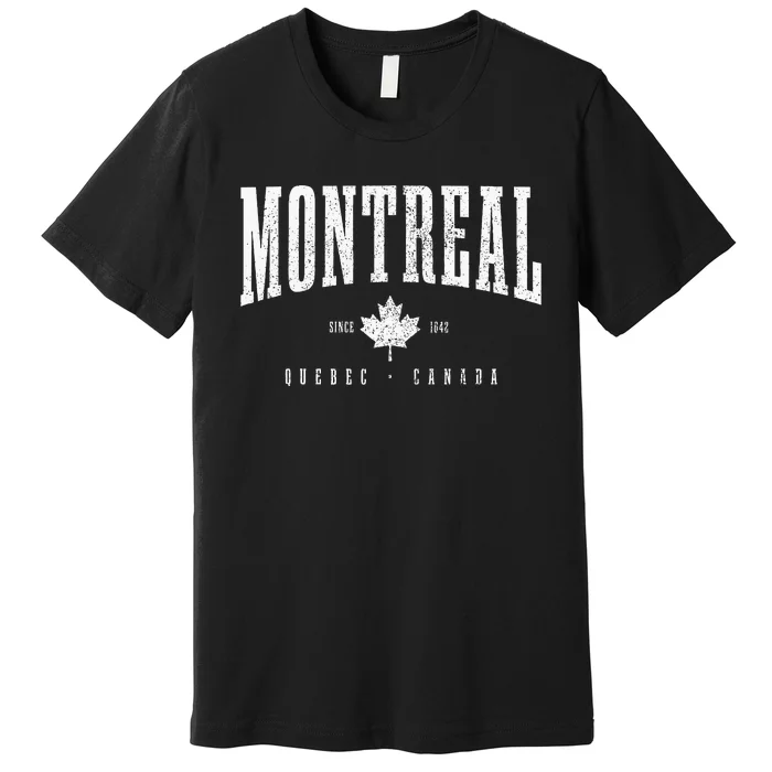 Montreal Est. 1642 Quebec Canada Maple Leaf Patriotic Pride Premium T-Shirt