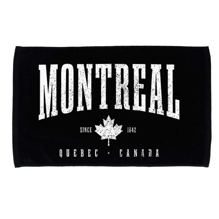 Montreal Est. 1642 Quebec Canada Maple Leaf Patriotic Pride Microfiber Hand Towel