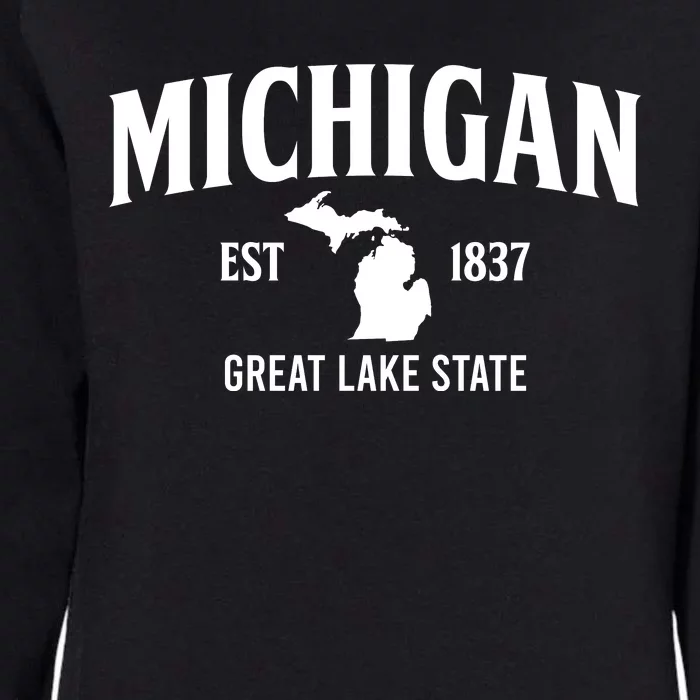 Michigan Est 1837 Great Lake State MI Pride USA Womens California Wash Sweatshirt