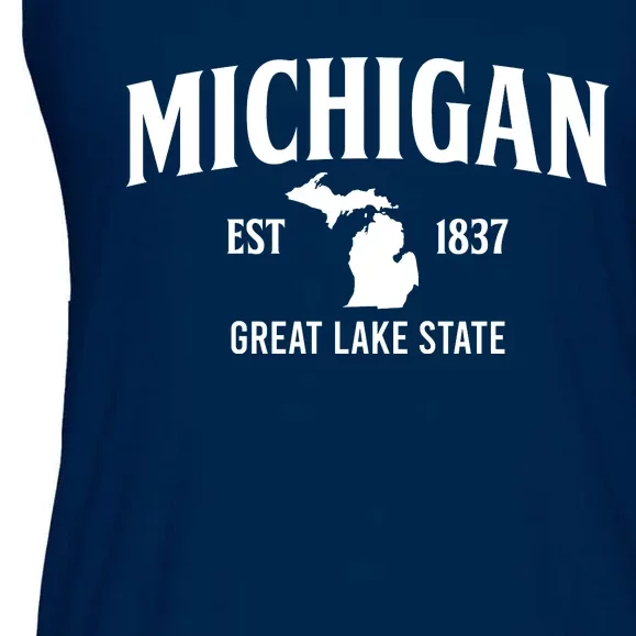 Michigan Est 1837 Great Lake State MI Pride USA Ladies Essential Flowy Tank