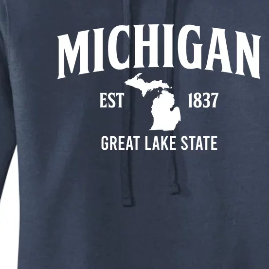 Michigan Est 1837 Great Lake State MI Pride USA Women's Pullover Hoodie