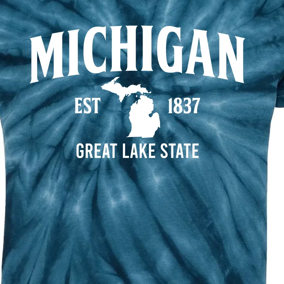 Michigan Est 1837 Great Lake State MI Pride USA Kids Tie-Dye T-Shirt