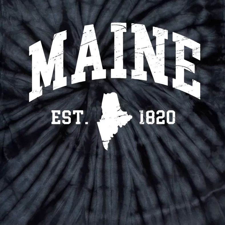 Maine Est 1820 Distressed Worn Design Classic Tie-Dye T-Shirt