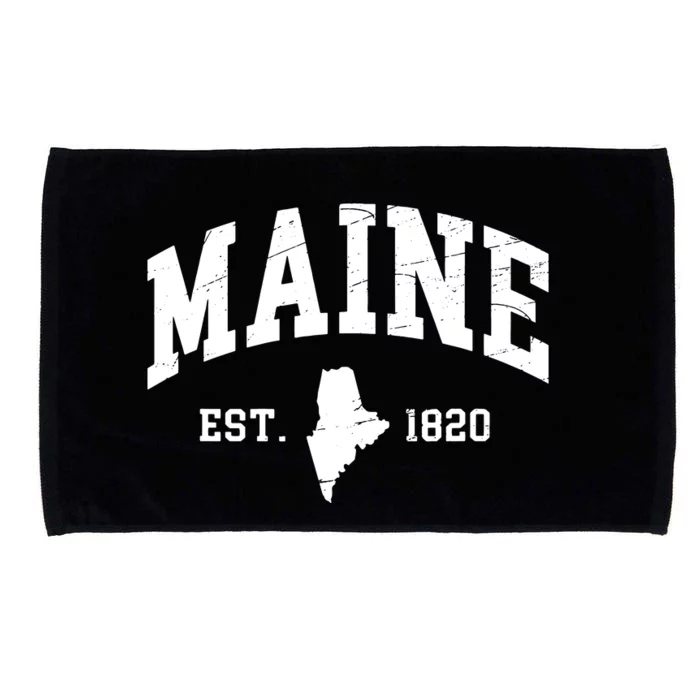 Maine Est 1820 Distressed Worn Design Classic Microfiber Hand Towel