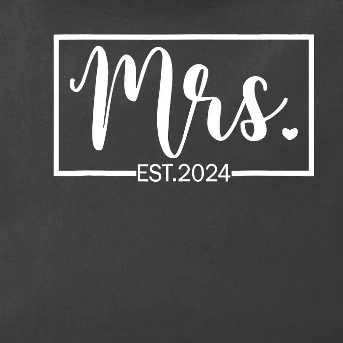 Mrs. Est. 2024 Just Married Wedding Wife Mr & Mrs Gifts Zip Tote Bag