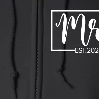 Mrs. Est. 2024 Just Married Wedding Wife Mr & Mrs Gifts Full Zip Hoodie