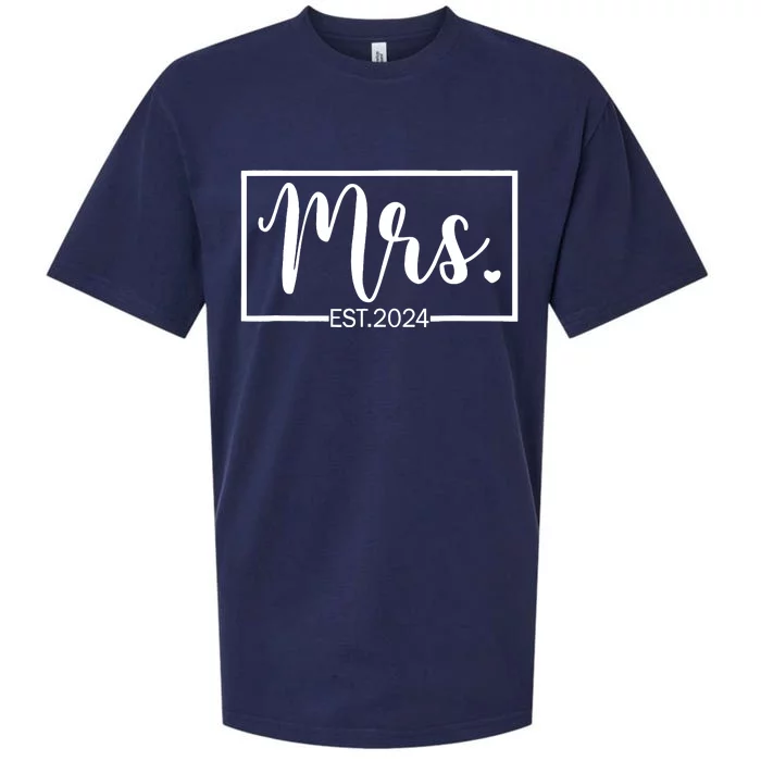 Mrs. Est. 2024 Just Married Wedding Wife Mr & Mrs Gifts Sueded Cloud Jersey T-Shirt