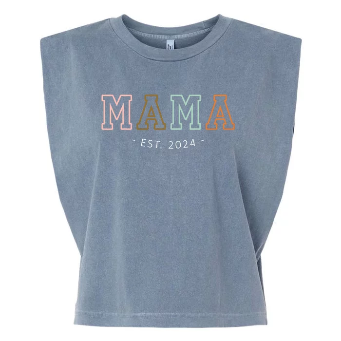 Mama Est 2024 Promoted To Mommy MotherS Day Mom To Be 2024 Garment-Dyed Women's Muscle Tee