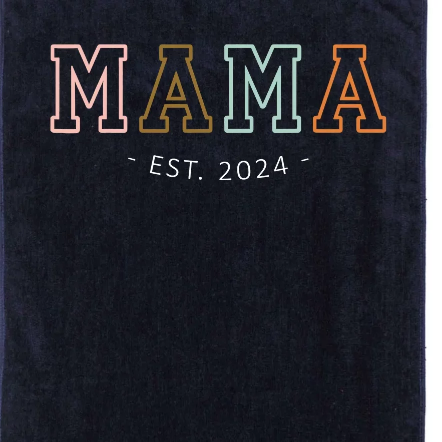 Mama Est 2024 Promoted To Mommy MotherS Day Mom To Be 2024 Platinum Collection Golf Towel