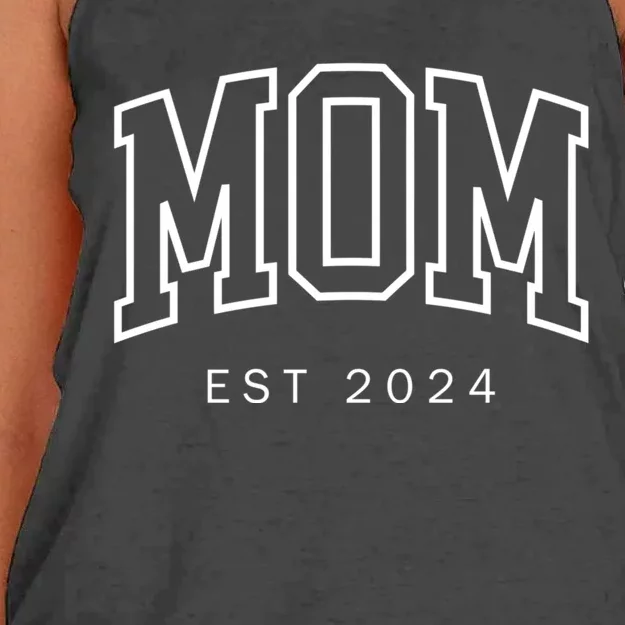 Mom Est 2024 New Mom Mama Mommy Happy MotherS Day Women's Knotted Racerback Tank