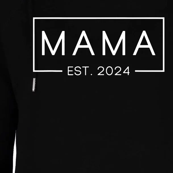 Mama Est 2024 Promoted To Mommy Mothers Day Mom 2024 Womens Funnel Neck Pullover Hood