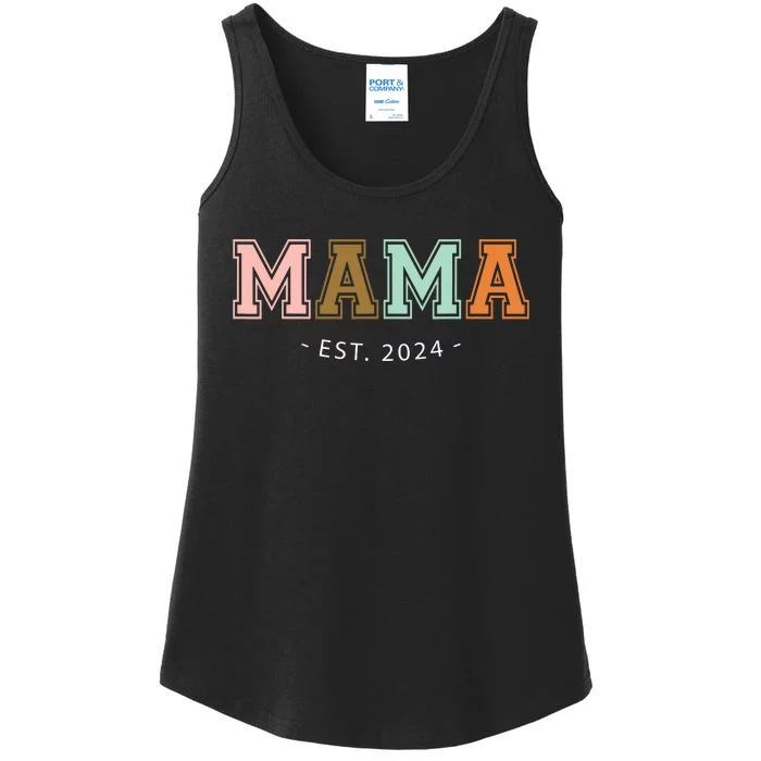 Mama Est 2024 Promoted Mothers Day Design Ladies Essential Tank