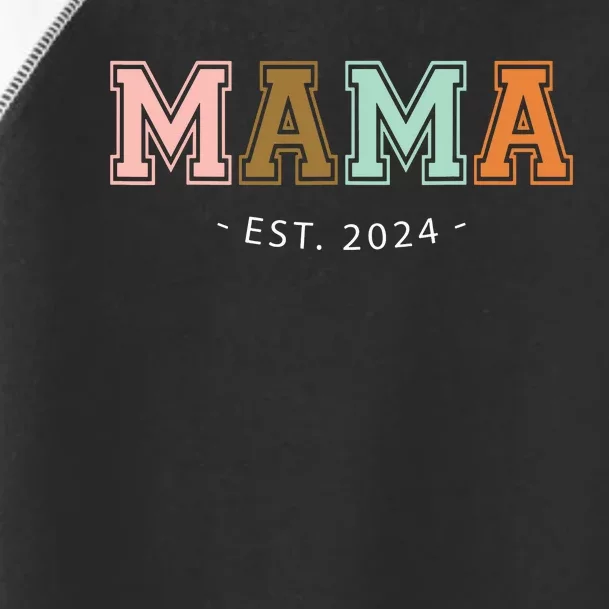 Mama Est 2024 Promoted Mothers Day Design Toddler Fine Jersey T-Shirt