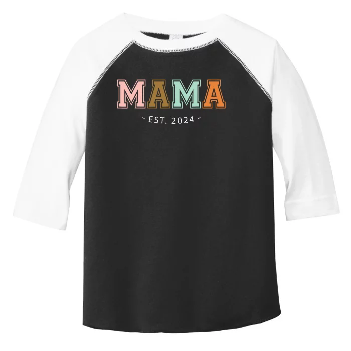 Mama Est 2024 Promoted Mothers Day Design Toddler Fine Jersey T-Shirt