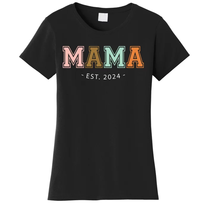 Mama Est 2024 Promoted Mothers Day Design Women's T-Shirt