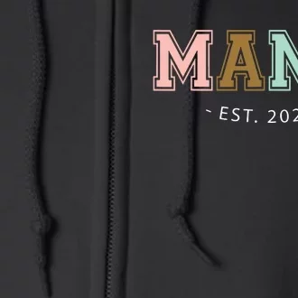 Mama Est 2024 Promoted Mothers Day Design Full Zip Hoodie