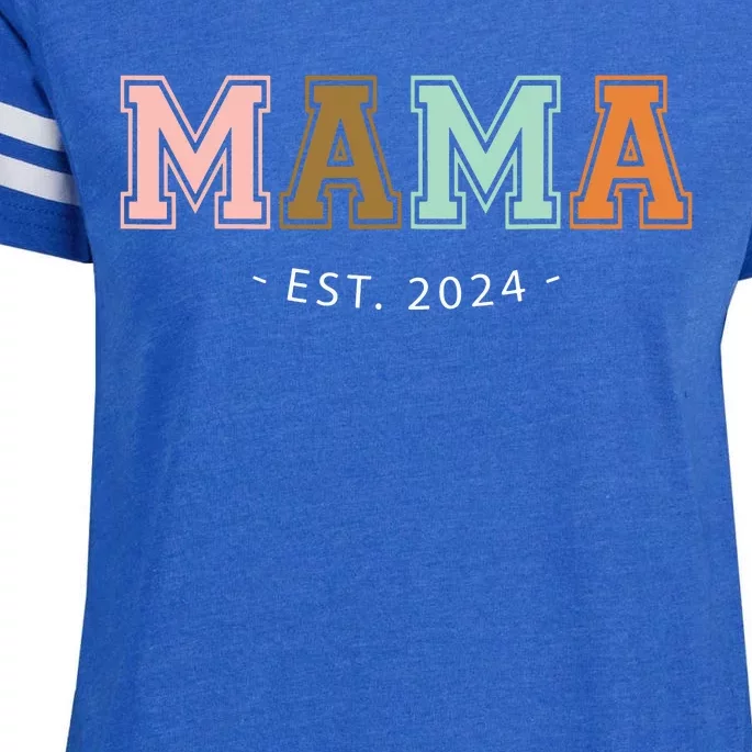 Mama Est 2024 Promoted Mothers Day Design Enza Ladies Jersey Football T-Shirt