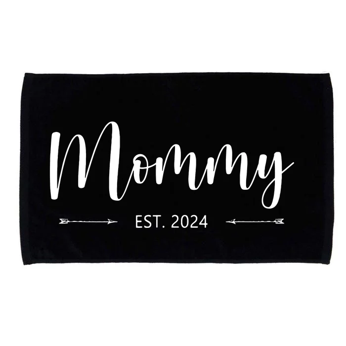 Mommy Est 2024 Promoted To Mom 2024 Mothers Day New Mom Microfiber Hand Towel