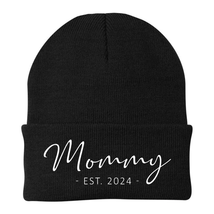 Mommy Est 2024 Promoted To Mom 2024 Mothers Day New Mom Knit Cap Winter Beanie