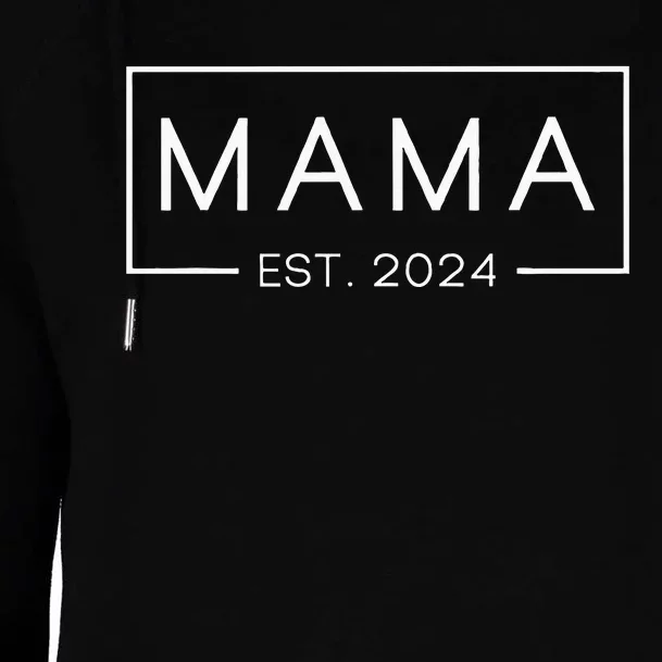 Mama Est 2024 Promoted To Mommy Mothers Day Mom 2024 Womens Funnel Neck Pullover Hood