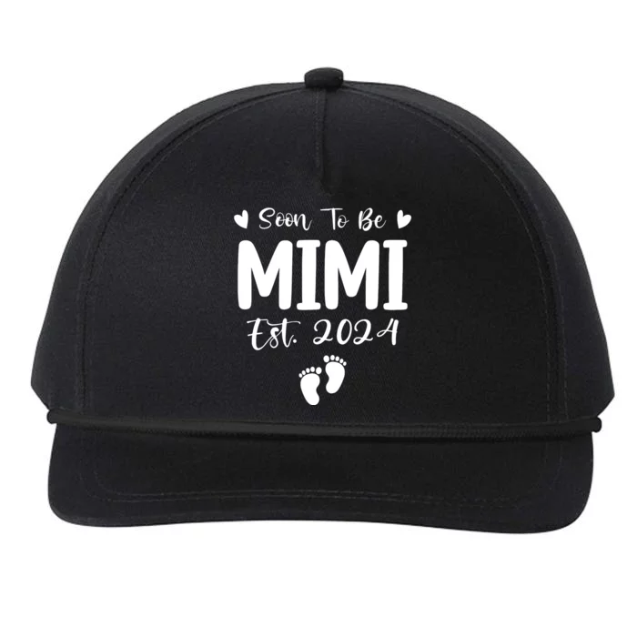 Mimi Est 2024 Soon To Be Mimi Funny Pregnancy Announcement Snapback Five-Panel Rope Hat