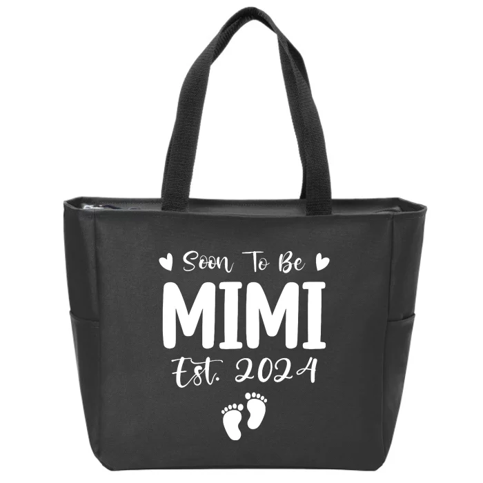 Mimi Est 2024 Soon To Be Mimi Funny Pregnancy Announcement Zip Tote Bag