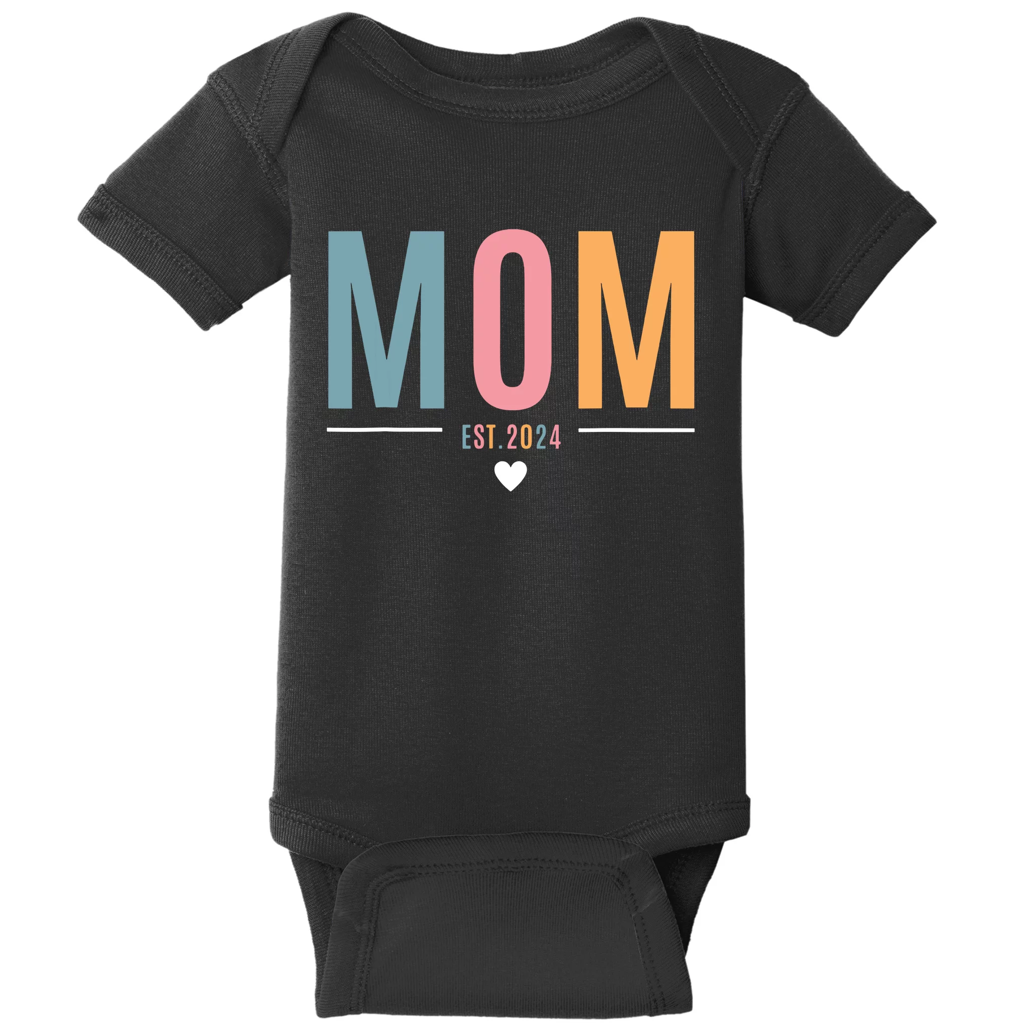 Mom Est 2024 Expect Baby 2024 Mother 2024 New Mama Mommy Baby Bodysuit   Me26077645 Mom Est 2024 Expect Baby 2024 Mother 2024 New Mama Mommy  Black Ss Garment.webp