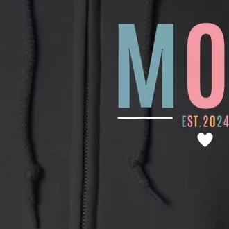 Mom Est 2024 Expect Baby 2024 Mother 2024 New Mama Mommy Full Zip Hoodie