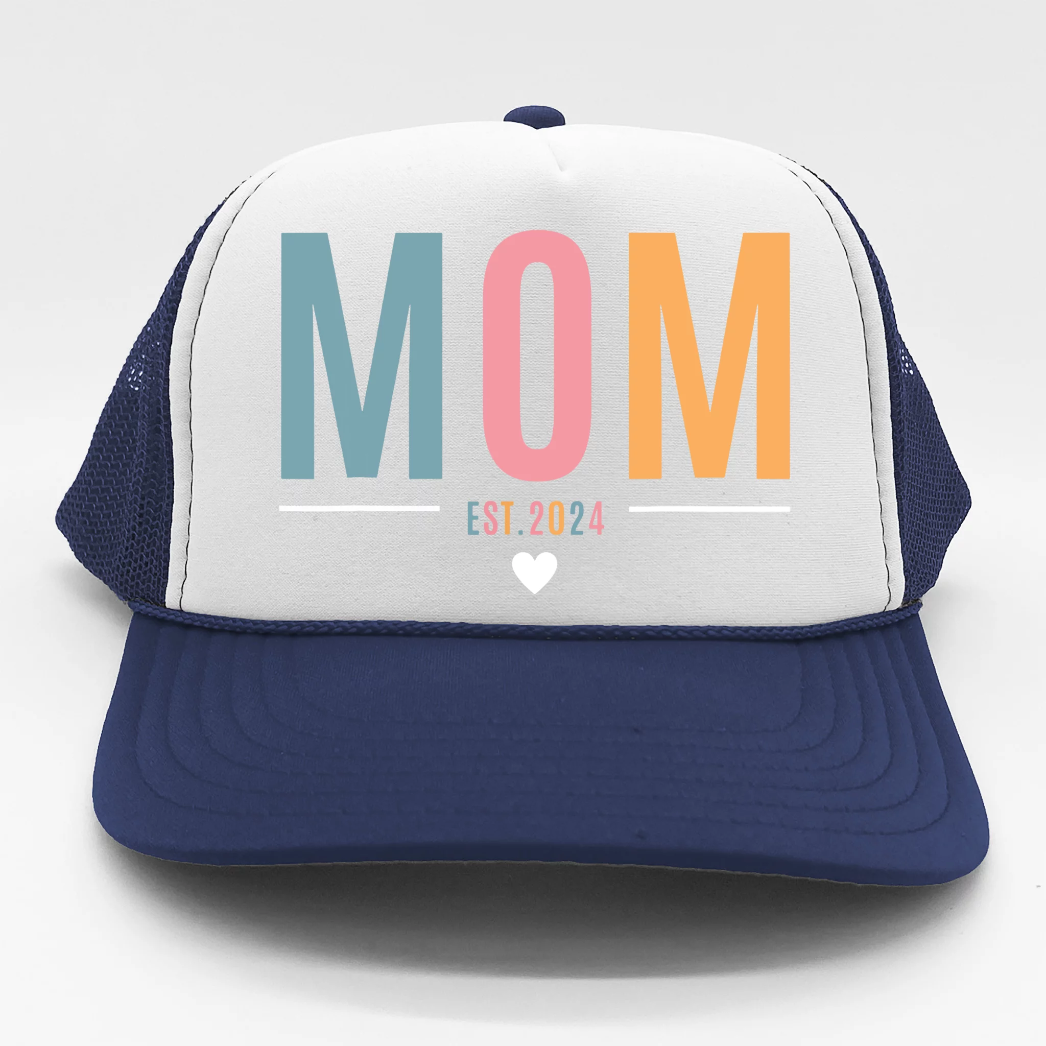 Mom Est 2024 Expect Baby 2024 Mother 2024 New Mama Mommy Trucker Hat   Me26077645 Mom Est 2024 Expect Baby 2024 Mother 2024 New Mama Mommy  Navy Th Garment.webp