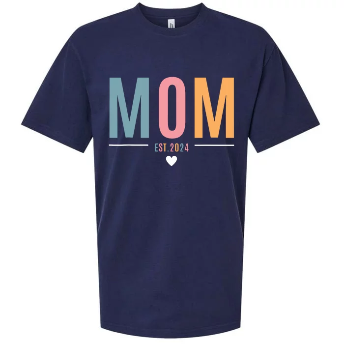 Mom Est 2024 Expect Baby 2024 Mother 2024 New Mama Mommy Sueded Cloud Jersey T-Shirt