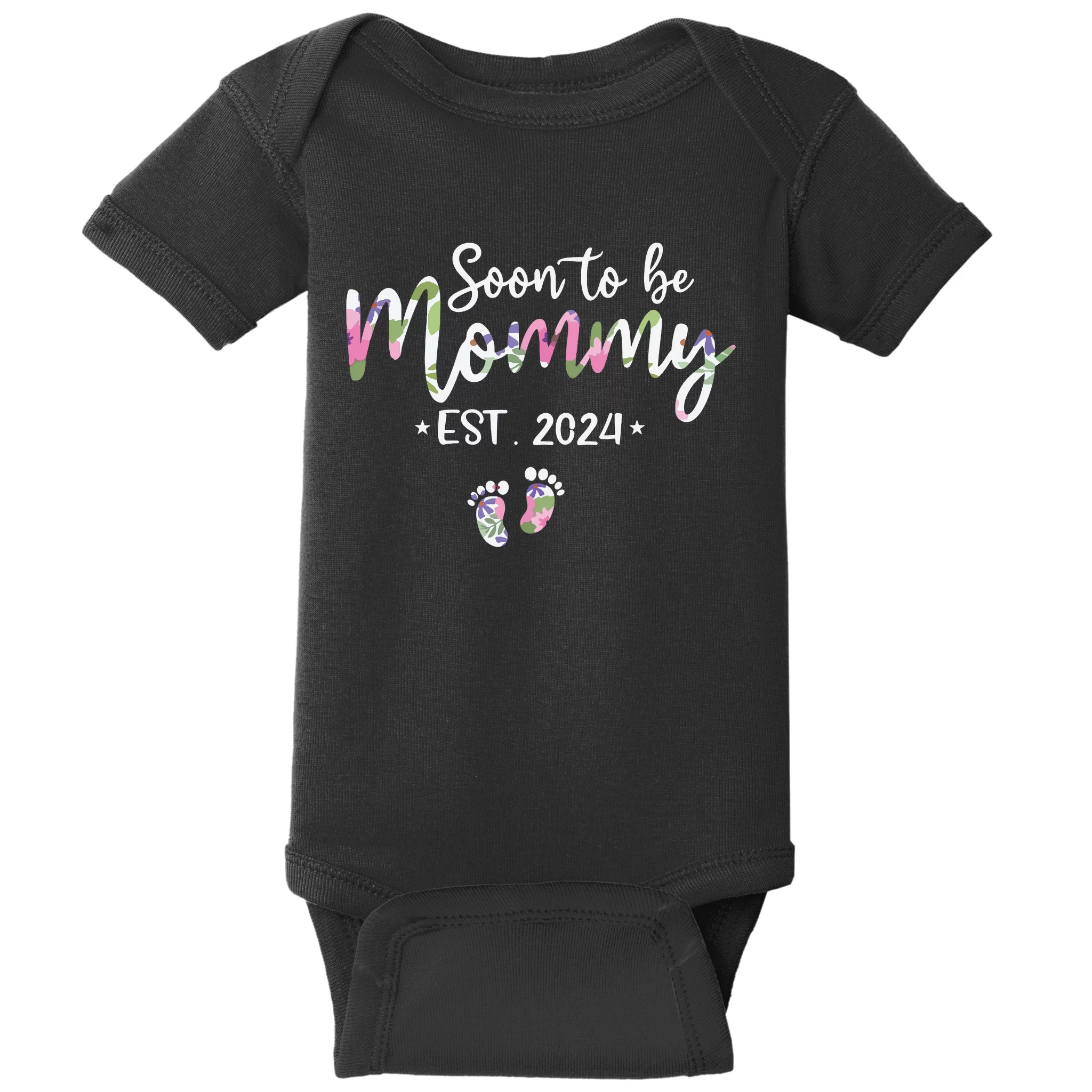 Mom Est 2024 Expect Baby 2024 Mother 2024 New Mom 2024 Baby Bodysuit   Me26114039 Mom Est 2024 Expect Baby 2024 Mother 2024 New Mom 2024  Black Ss Garment.webp