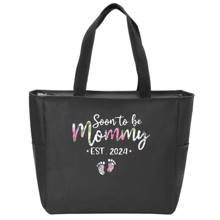 Mom Est 2024 Expect Baby 2024 Mother 2024 New Mom 2024 Zip Tote Bag