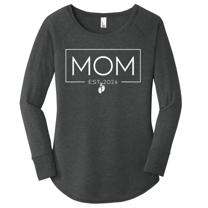 Mom Est 2024 Expect Baby 2024 Mother 2024 New Mom 2024 Women's Perfect Tri Tunic Long Sleeve Shirt