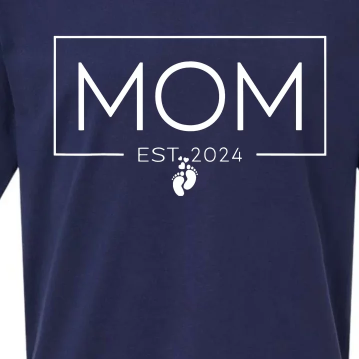 Mom Est 2024 Expect Baby 2024 Mother 2024 New Mom 2024 Sueded Cloud Jersey T-Shirt