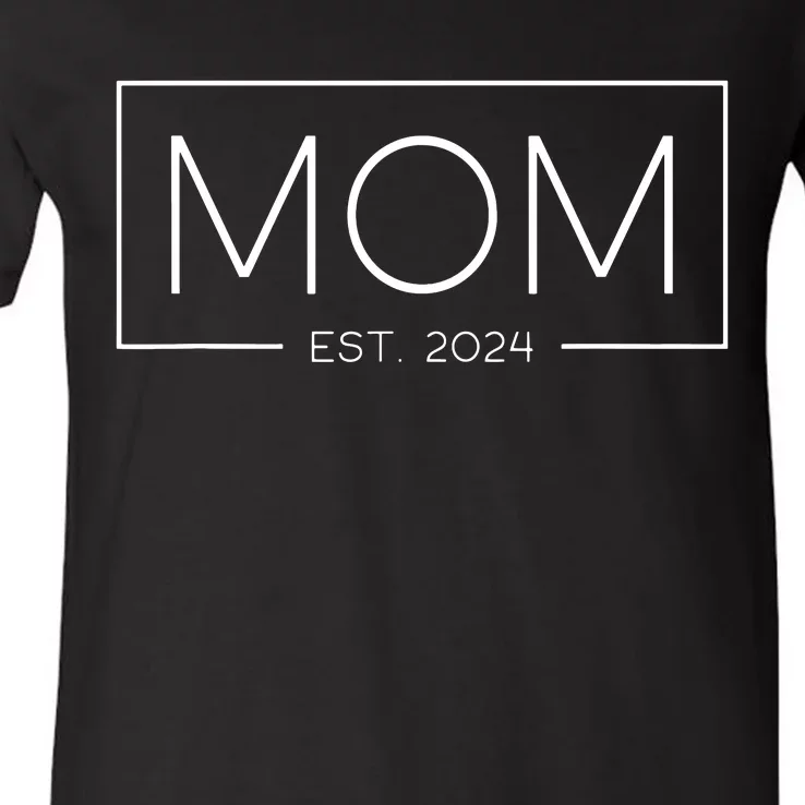 Mom Est 2024 Expect Baby 2024 Mother 2024 New Mom 2024 VNeck TShirt