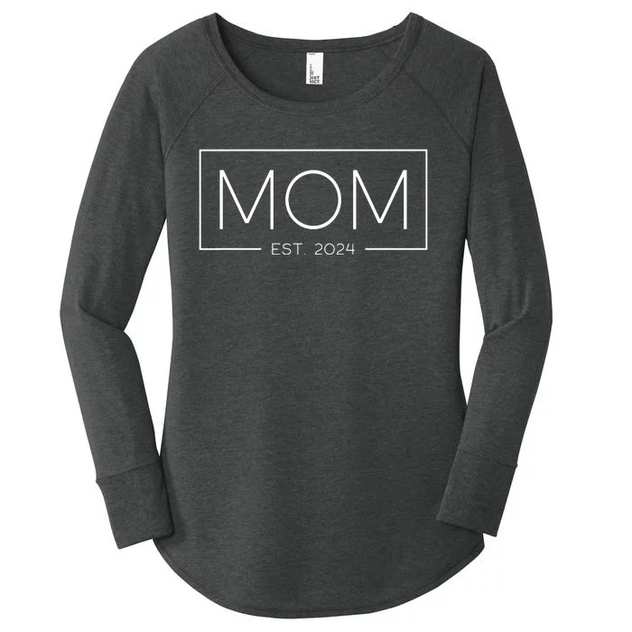 Mom Est 2024 Expect Baby 2024 Mother 2024 New Mom 2024 Women's Perfect Tri Tunic Long Sleeve Shirt