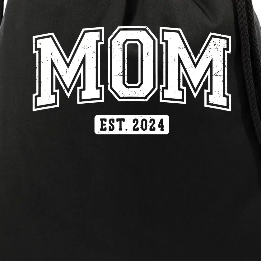 Mom Est 2024 Expect Baby 2024 Mothers Day New Mom 2024 Drawstring Bag