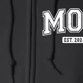 Mom Est 2024 Expect Baby 2024 Mothers Day New Mom 2024 Full Zip Hoodie