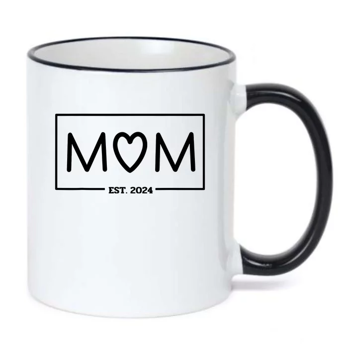 Mom Est 2024 Mom To Be Expecting Mom Gifts Mom And Dad Black Color Changing Mug