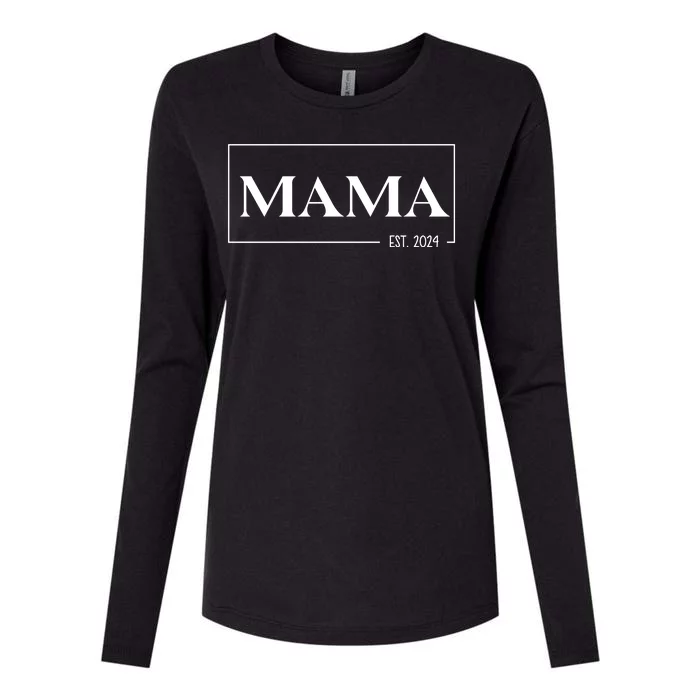 Mama Est 2024 Mothers Day Gift Womens Cotton Relaxed Long Sleeve T-Shirt