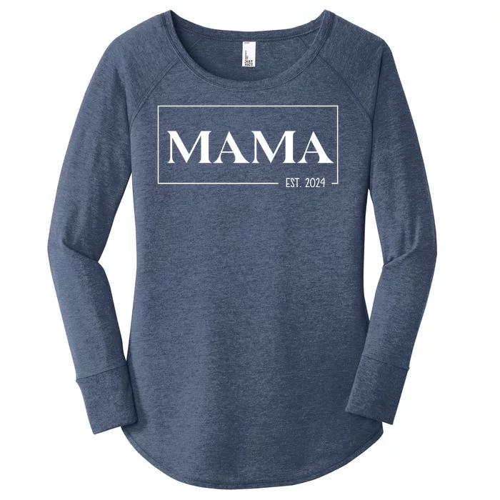 Mama Est 2024 Mothers Day Gift Women's Perfect Tri Tunic Long Sleeve Shirt