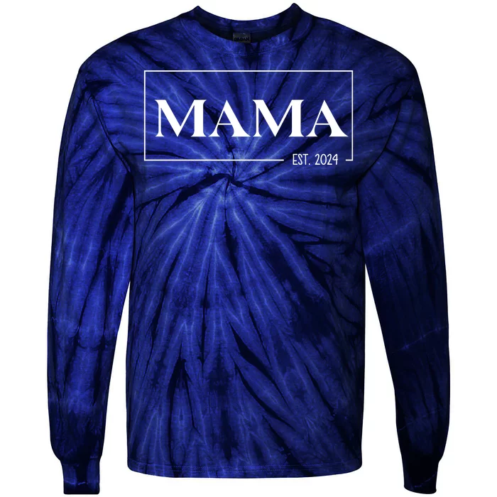 Mama Est 2024 Mothers Day Gift Tie-Dye Long Sleeve Shirt