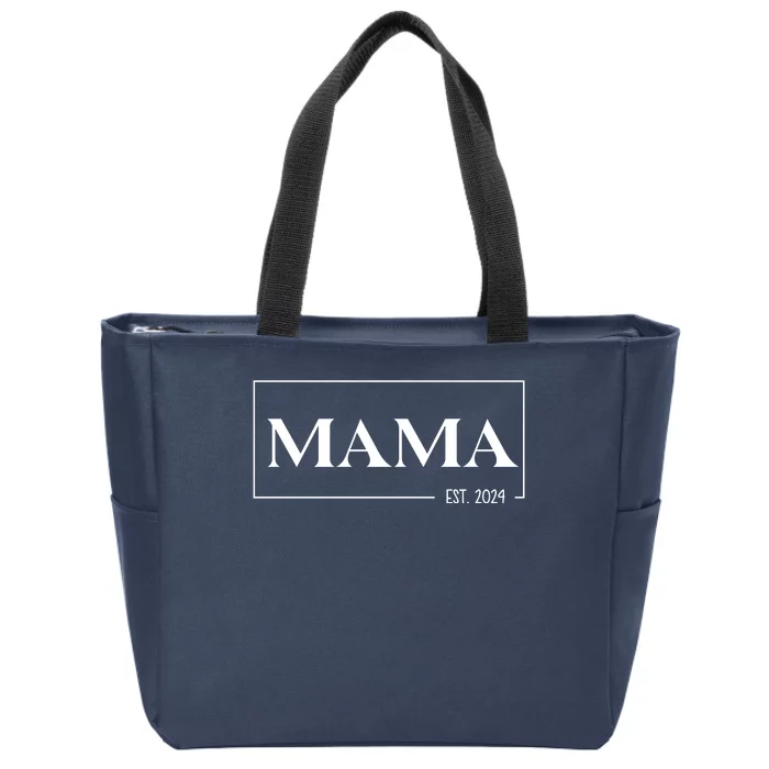 Mama Est 2024 Mothers Day Gift Zip Tote Bag