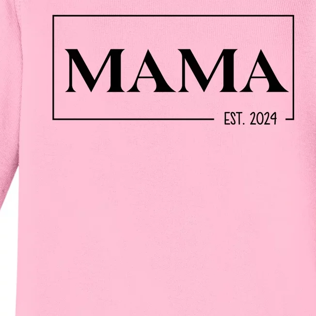 Mama Est 2024 Mothers Day Gift Baby Long Sleeve Bodysuit